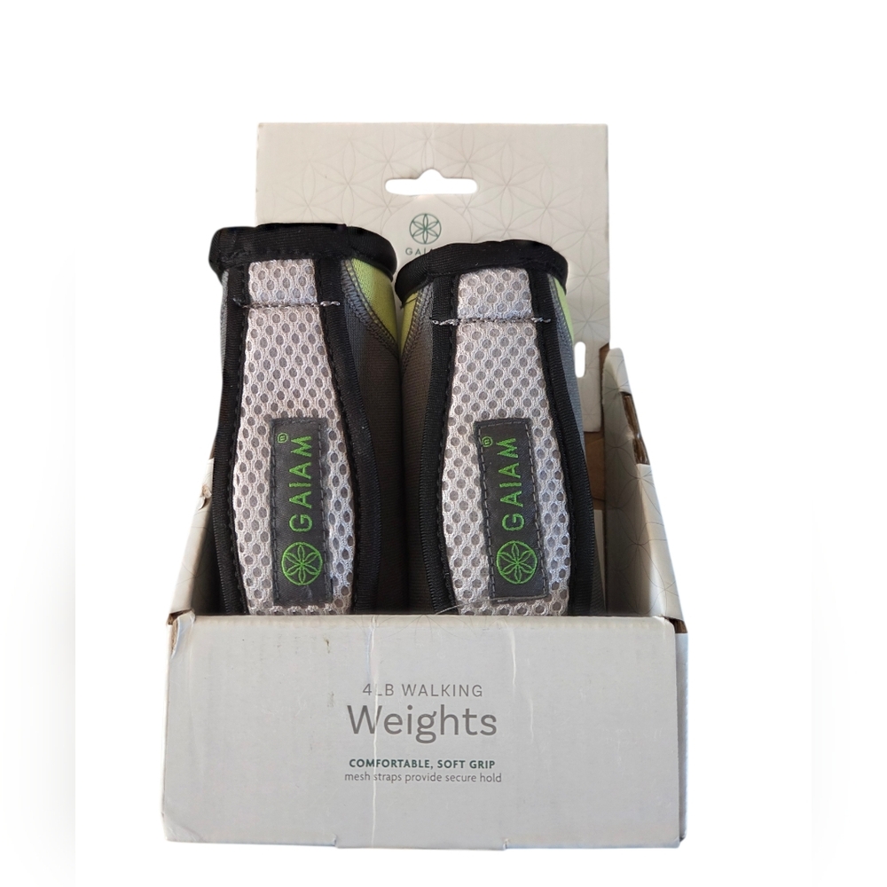 GAIAM - SET of 2 Black and Gray Walking Weights 2lbs Each/4lbs Total NWOT